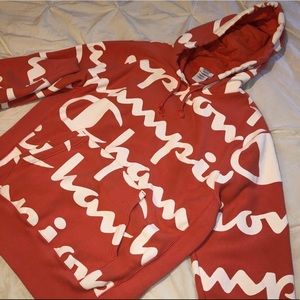 Coral Colored Large Champion Hoodie